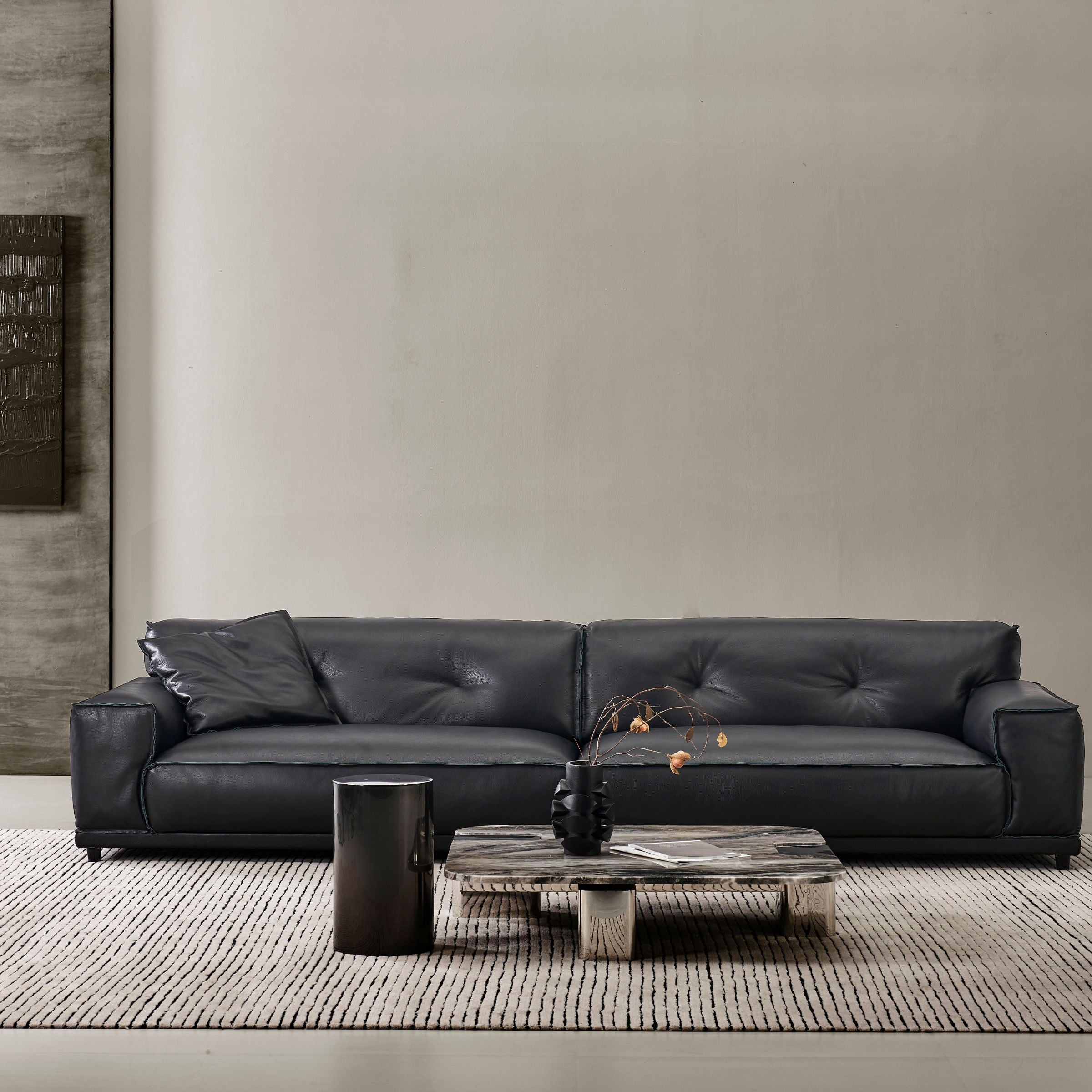 Murcia Natural Leather Sofa SF076-4 -  Sofas | أريكة مورسيا الجلدية - ebarza Furniture UAE | Shop Modern Furniture in Abu Dhabi & Dubai - مفروشات ايبازرا في الامارات | تسوق اثاث عصري وديكورات مميزة في دبي وابوظبي