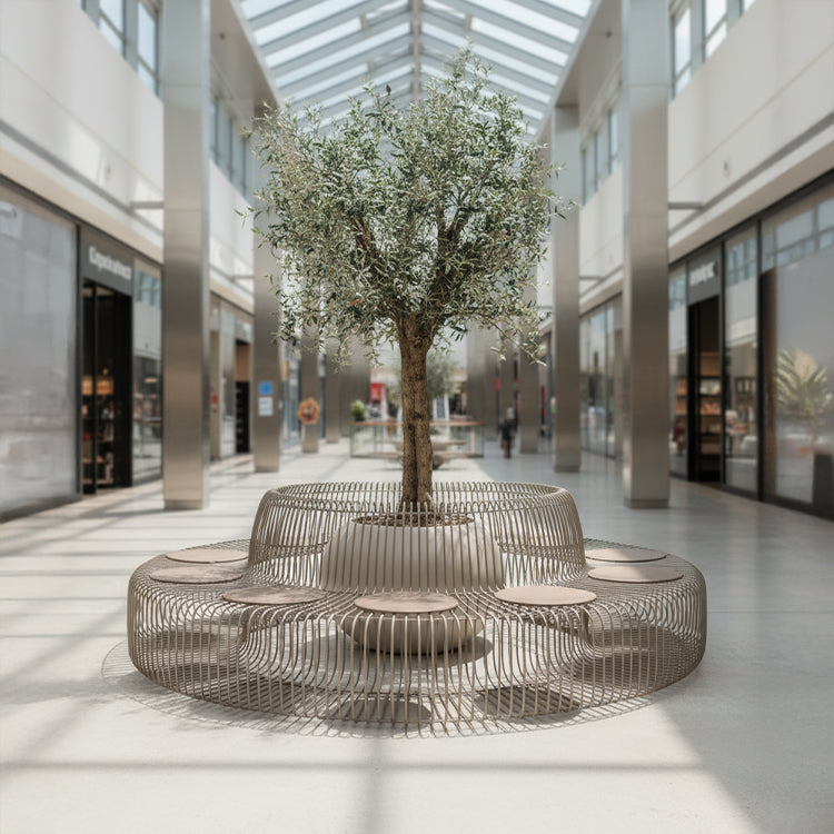 Light brown wire chair with cushion from RUDI, model MC-252B, featuring a modern design and comfortable seating.