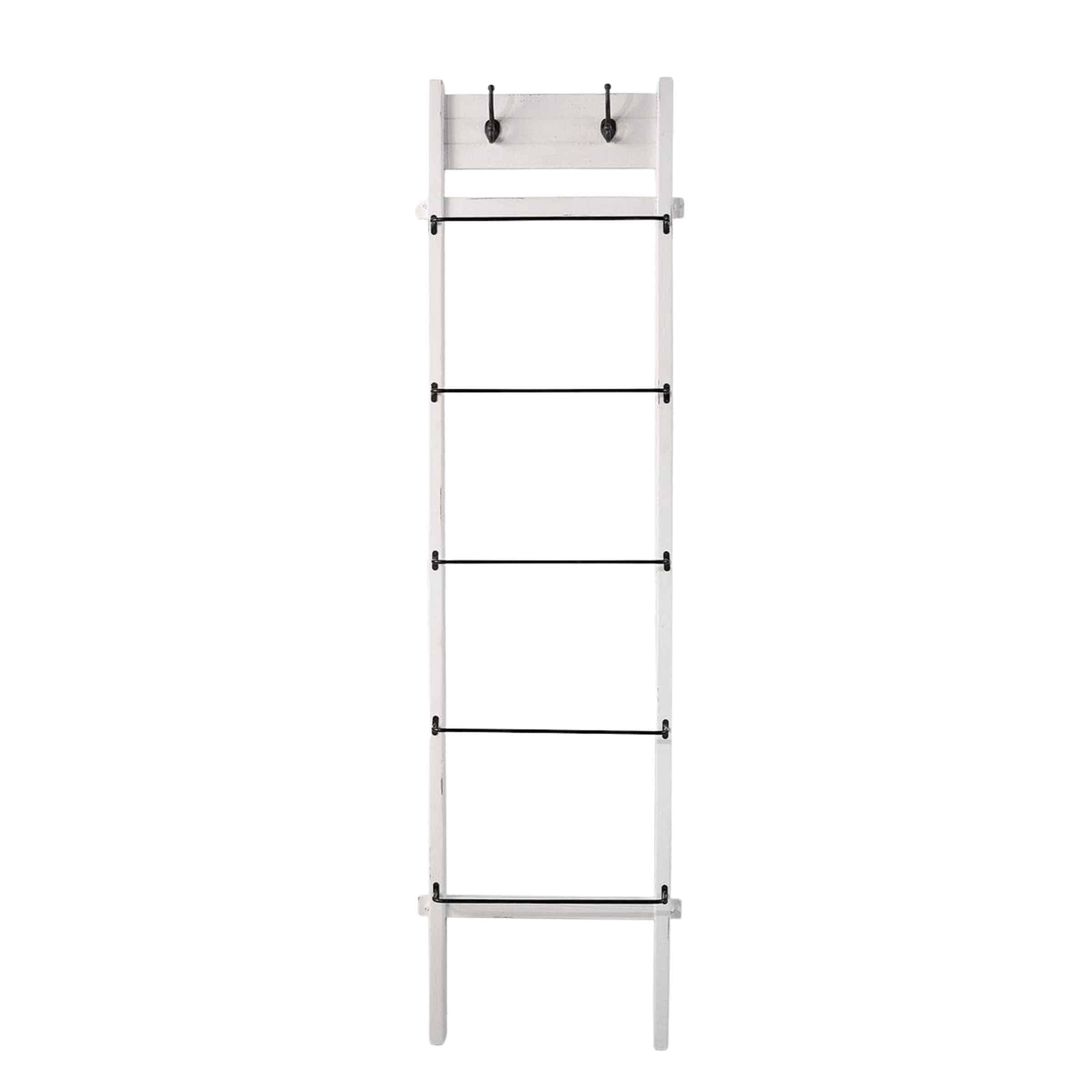 Wood And Metal Ladder 193 Cm - White 14436-01 - Hangers - ebarza Furniture UAE | Shop Modern Furniture in Abu Dhabi & Dubai - مفروشات ايبازرا في الامارات | تسوق اثاث عصري وديكورات مميزة في دبي وابوظبي