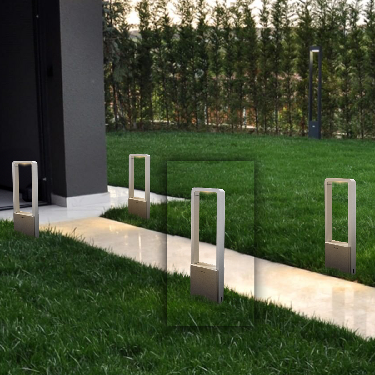 Yingjiao MO-7104W outdoor lamp by BEACON, weather-resistant outdoor lighting fixture with modern design, mounted outdoors.
