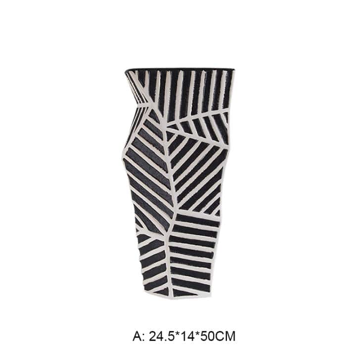 Zebra Hand Grinding Vase -B Fa-D21045B - Vases - ebarza Furniture UAE | Shop Modern Furniture in Abu Dhabi & Dubai - مفروشات ايبازرا في الامارات | تسوق اثاث عصري وديكورات مميزة في دبي وابوظبي