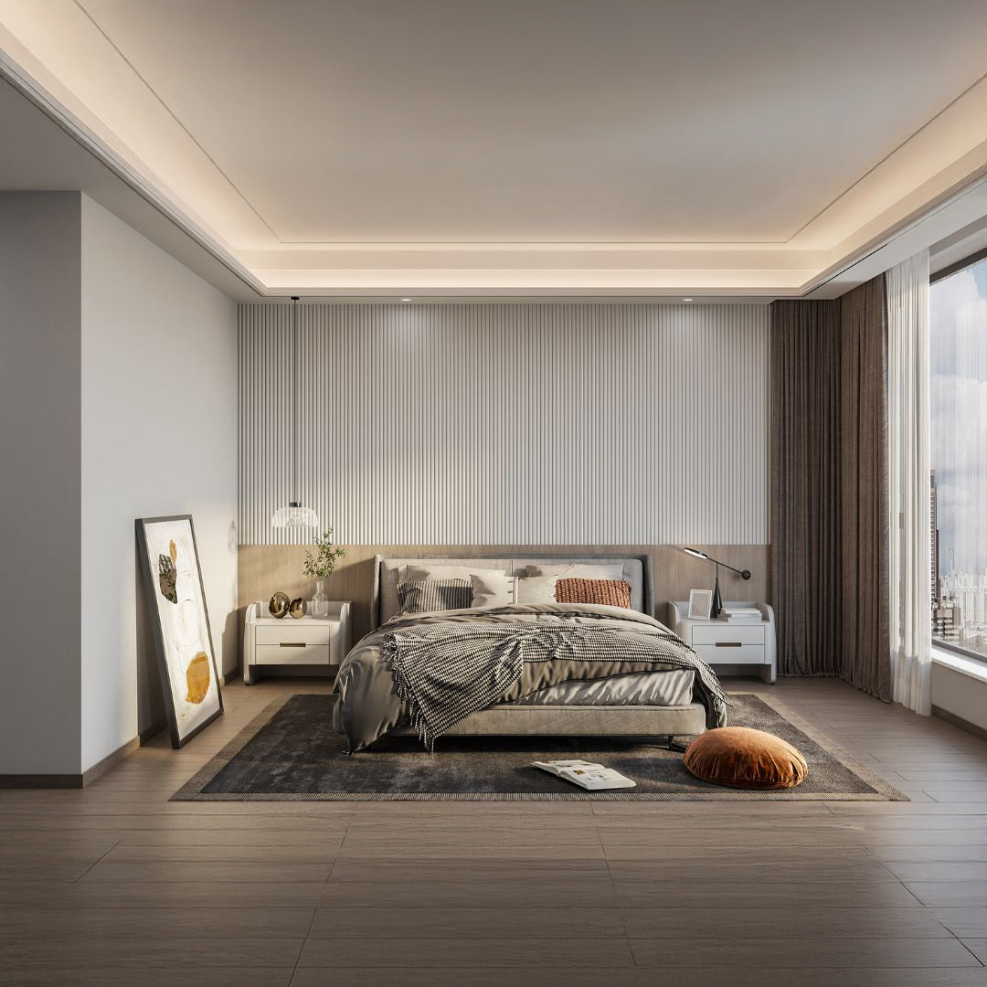 Zenith Pinstripe Wallpaper by BEACON, featuring classic pinstripe pattern in neutral tones for stylish wall decor.