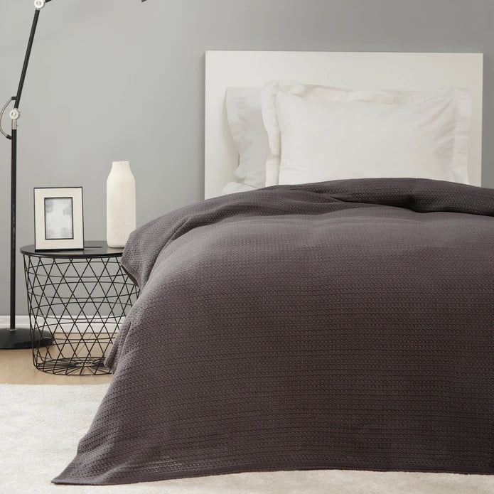 Karaca Home Back To Basic Anthracite Single Knitted Blanket 200.18.01.0952 - Blankets - ebarza Furniture UAE | Shop Modern Furniture in Abu Dhabi & Dubai - مفروشات ايبازرا في الامارات | تسوق اثاث عصري وديكورات مميزة في دبي وابوظبي