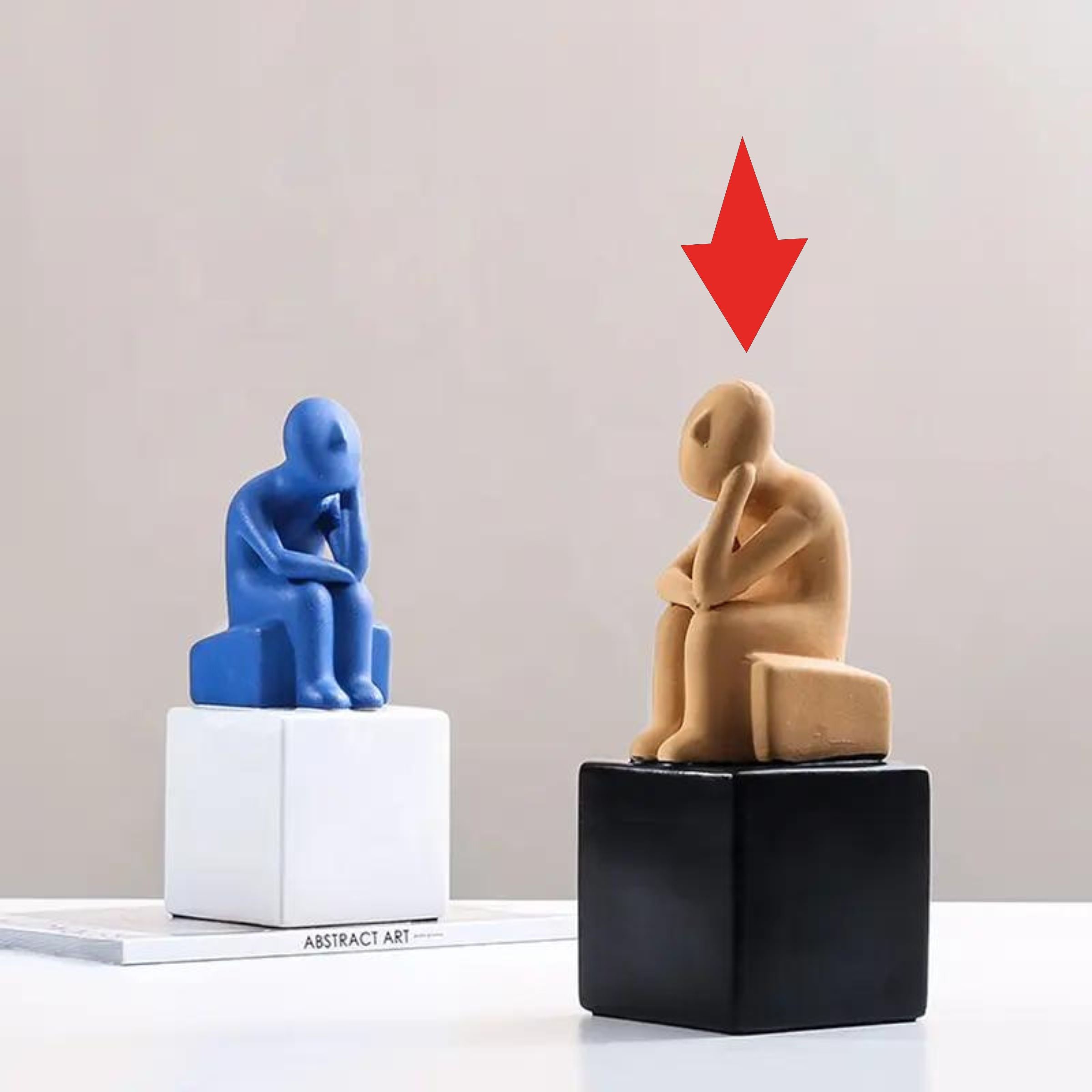 Thinking Man - Yellow Fd-D22015 - Home Decor Figurines - ebarza Furniture UAE | Shop Modern Furniture in Abu Dhabi & Dubai - مفروشات ايبازرا في الامارات | تسوق اثاث عصري وديكورات مميزة في دبي وابوظبي