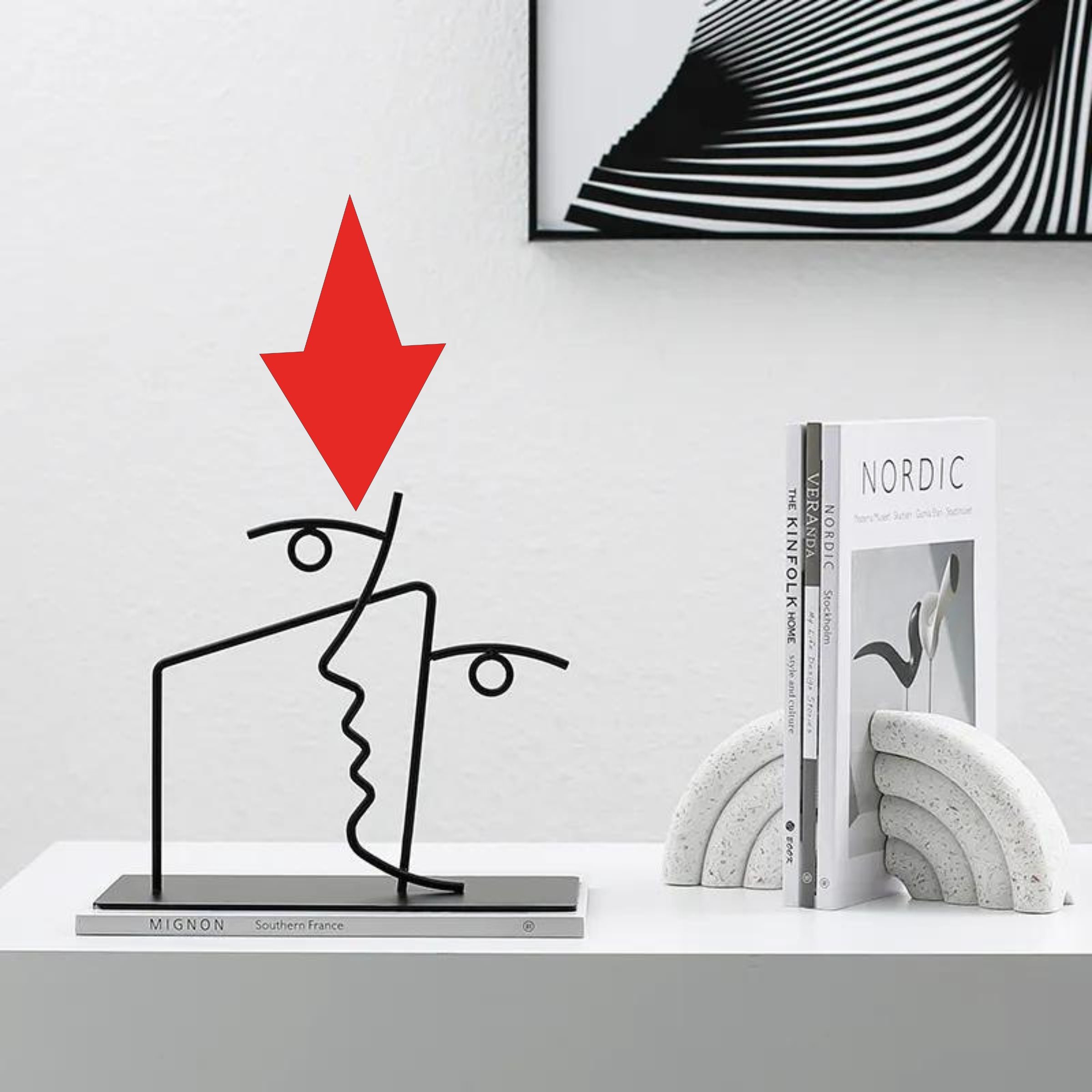 Black Metal Linear Sculpture Fc-W2117C - Home Decor Figurines - ebarza Furniture UAE | Shop Modern Furniture in Abu Dhabi & Dubai - مفروشات ايبازرا في الامارات | تسوق اثاث عصري وديكورات مميزة في دبي وابوظبي