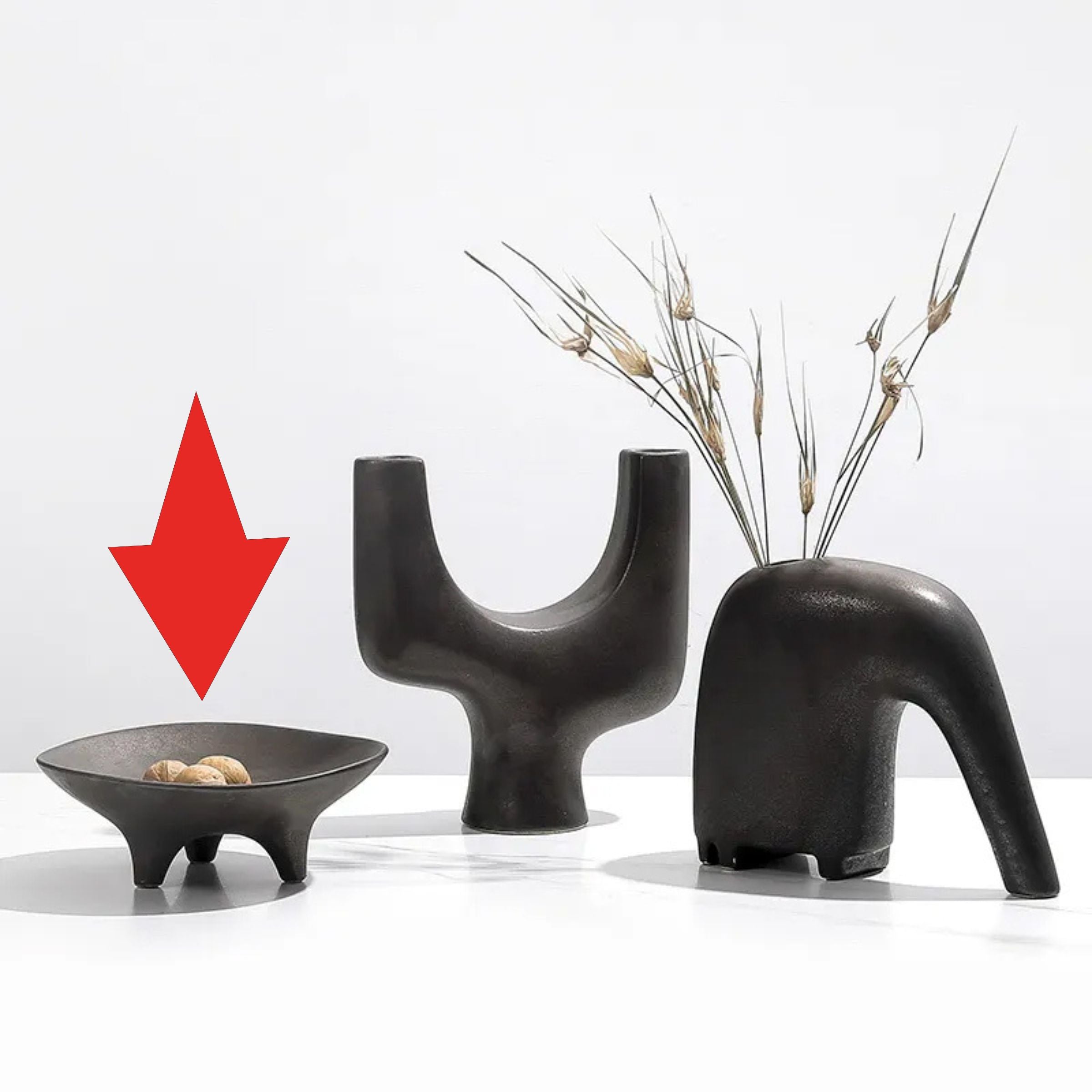 Ceramic Bowl With Feet Fd-D22044 - Bowls - ebarza Furniture UAE | Shop Modern Furniture in Abu Dhabi & Dubai - مفروشات ايبازرا في الامارات | تسوق اثاث عصري وديكورات مميزة في دبي وابوظبي