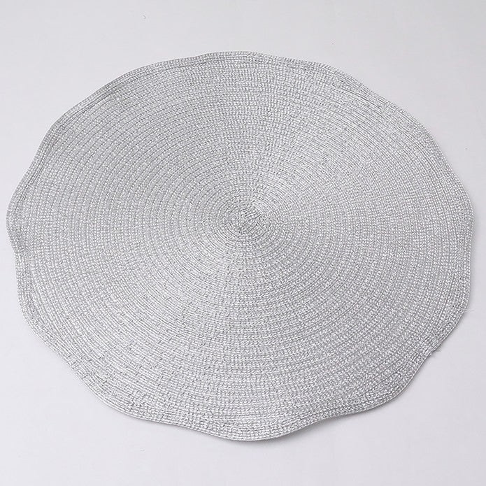 2X Karaca Ravlen Round 2 Silver Rachel Placemat 153.19.01.1431 - Placemats - ebarza Furniture UAE | Shop Modern Furniture in Abu Dhabi & Dubai - مفروشات ايبازرا في الامارات | تسوق اثاث عصري وديكورات مميزة في دبي وابوظبي