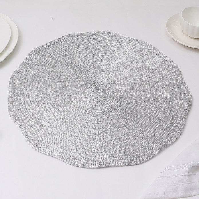 2X Karaca Ravlen Round 2 Silver Rachel Placemat 153.19.01.1431 - Placemats - ebarza Furniture UAE | Shop Modern Furniture in Abu Dhabi & Dubai - مفروشات ايبازرا في الامارات | تسوق اثاث عصري وديكورات مميزة في دبي وابوظبي