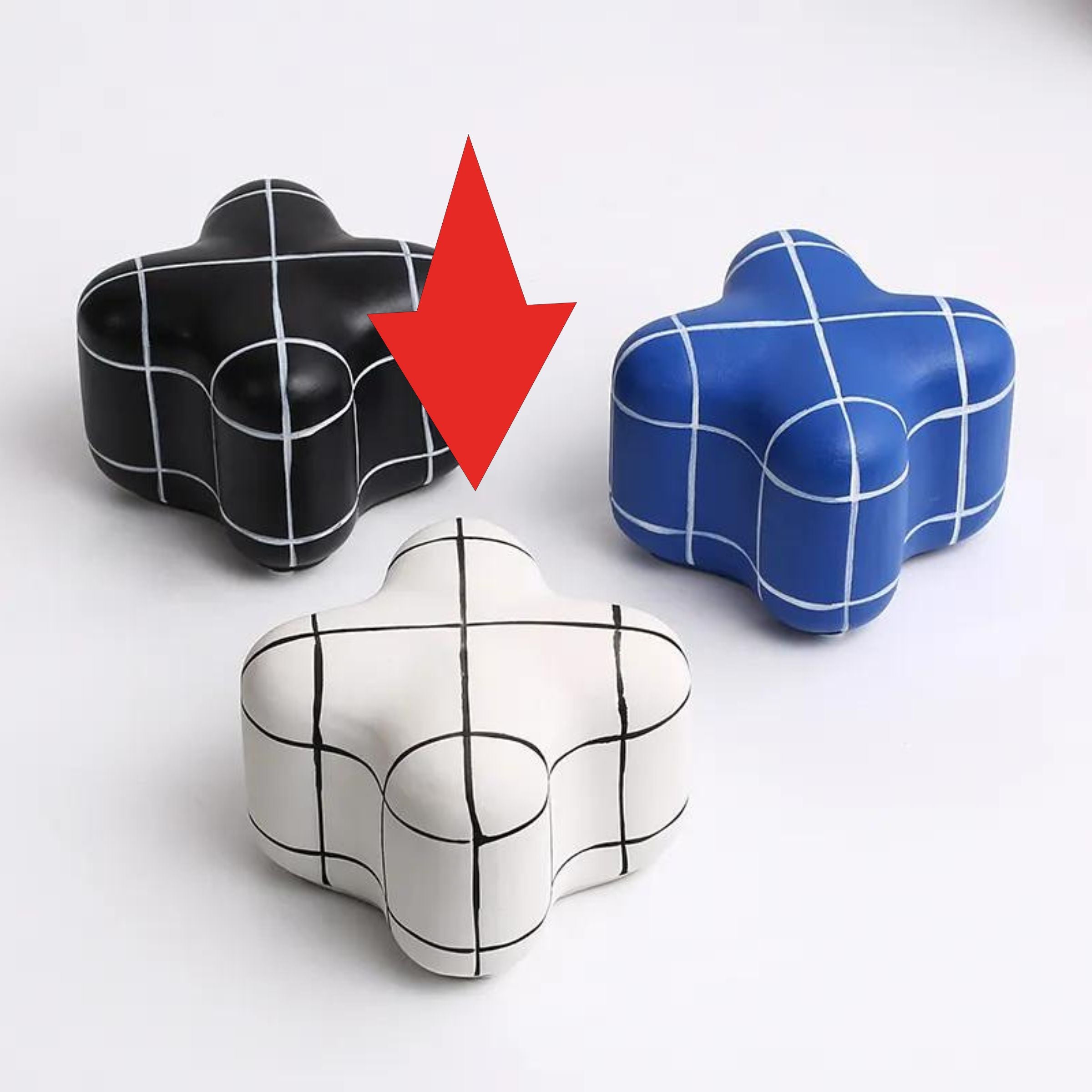 White Line Square Ornament-B Fa-D21097B - Home Decor Figurines - ebarza Furniture UAE | Shop Modern Furniture in Abu Dhabi & Dubai - مفروشات ايبازرا في الامارات | تسوق اثاث عصري وديكورات مميزة في دبي وابوظبي