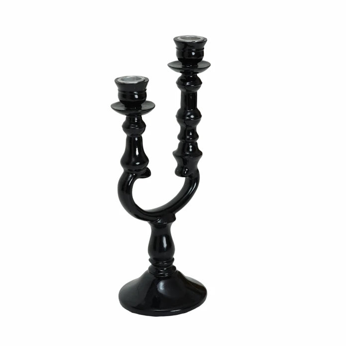 Karaca Home Pop-Art 2-Set Black Candlestick 300.22.02.0531 - Candle Holders - ebarza Furniture UAE | Shop Modern Furniture in Abu Dhabi & Dubai - مفروشات ايبازرا في الامارات | تسوق اثاث عصري وديكورات مميزة في دبي وابوظبي