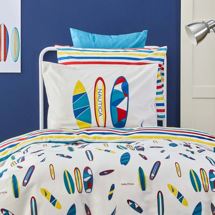 Karaca Nautica Home Kids Surfing 100% Cotton Single Duvet Cover Set 180.01.01.0517 - Bedding - ebarza Furniture UAE | Shop Modern Furniture in Abu Dhabi & Dubai - مفروشات ايبازرا في الامارات | تسوق اثاث عصري وديكورات مميزة في دبي وابوظبي
