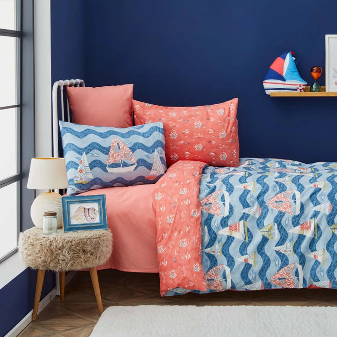 Karaca Nautica Home Kids Saily Single 100% Cotton Duvet Cover Set 180.01.01.0521 - Bedding - ebarza Furniture UAE | Shop Modern Furniture in Abu Dhabi & Dubai - مفروشات ايبازرا في الامارات | تسوق اثاث عصري وديكورات مميزة في دبي وابوظبي