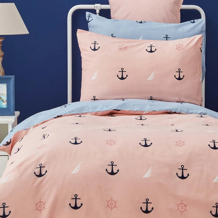 Karaca Nautica Home Kids Anchor 100% Cotton Single Duvet Cover Set 180.01.01.0522 - Bedding - ebarza Furniture UAE | Shop Modern Furniture in Abu Dhabi & Dubai - مفروشات ايبازرا في الامارات | تسوق اثاث عصري وديكورات مميزة في دبي وابوظبي