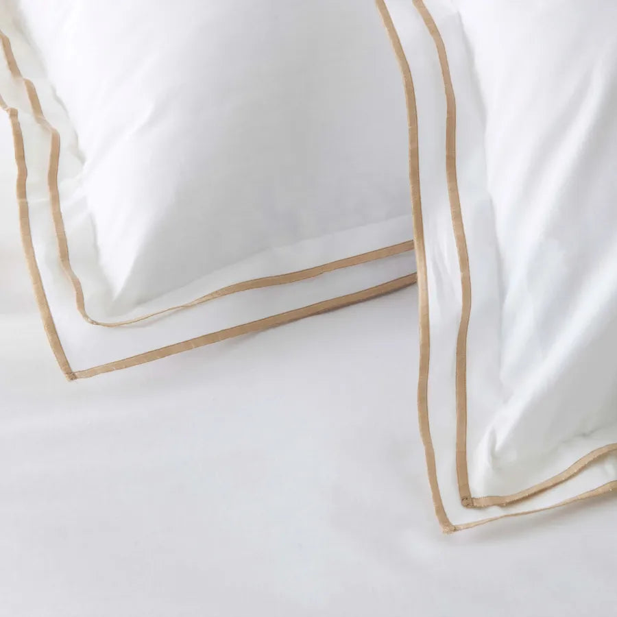 Karaca Home White Collection Victorie Beige Piccolo Percale Double Duvet Cover Set 200.20.01.0106 - Bedding - ebarza Furniture UAE | Shop Modern Furniture in Abu Dhabi & Dubai - مفروشات ايبازرا في الامارات | تسوق اثاث عصري وديكورات مميزة في دبي وابوظبي