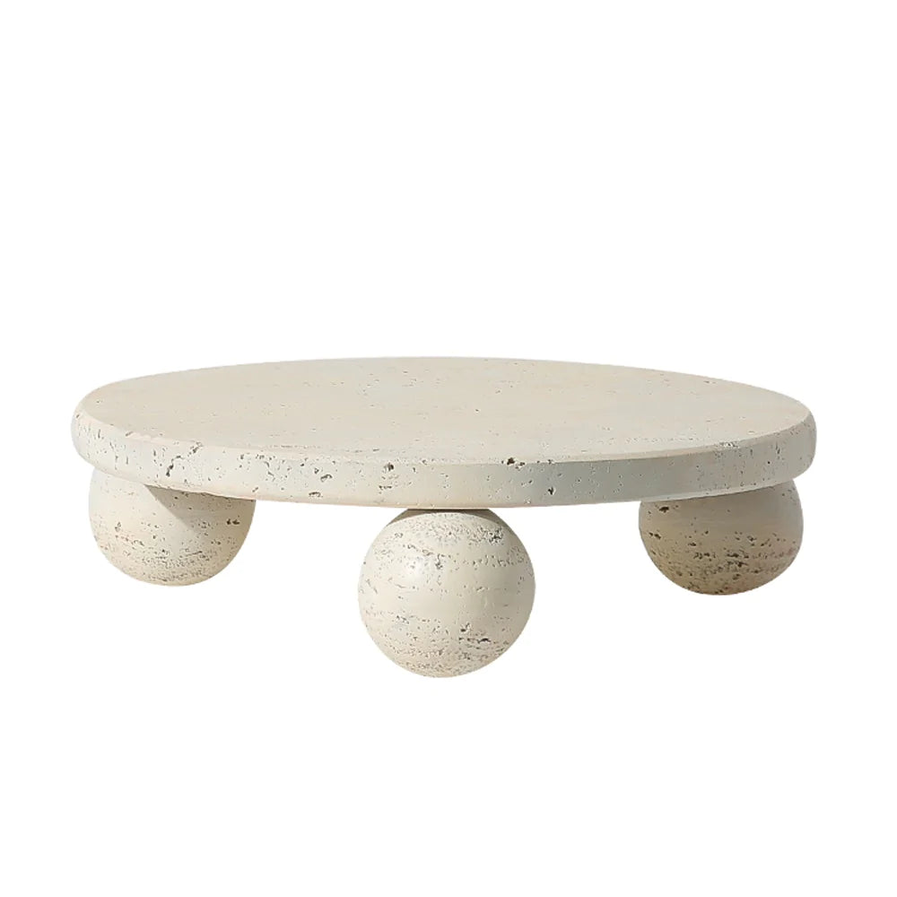 Beige Resin Pedestal - B Fc-Sz2187B - Trays - ebarza Furniture UAE | Shop Modern Furniture in Abu Dhabi & Dubai - مفروشات ايبازرا في الامارات | تسوق اثاث عصري وديكورات مميزة في دبي وابوظبي