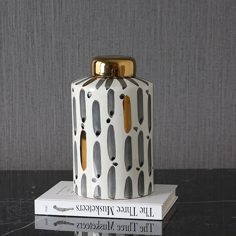 Black Stripe Bottle-B Vase Fa-D1980B - Vases - ebarza Furniture UAE | Shop Modern Furniture in Abu Dhabi & Dubai - مفروشات ايبازرا في الامارات | تسوق اثاث عصري وديكورات مميزة في دبي وابوظبي