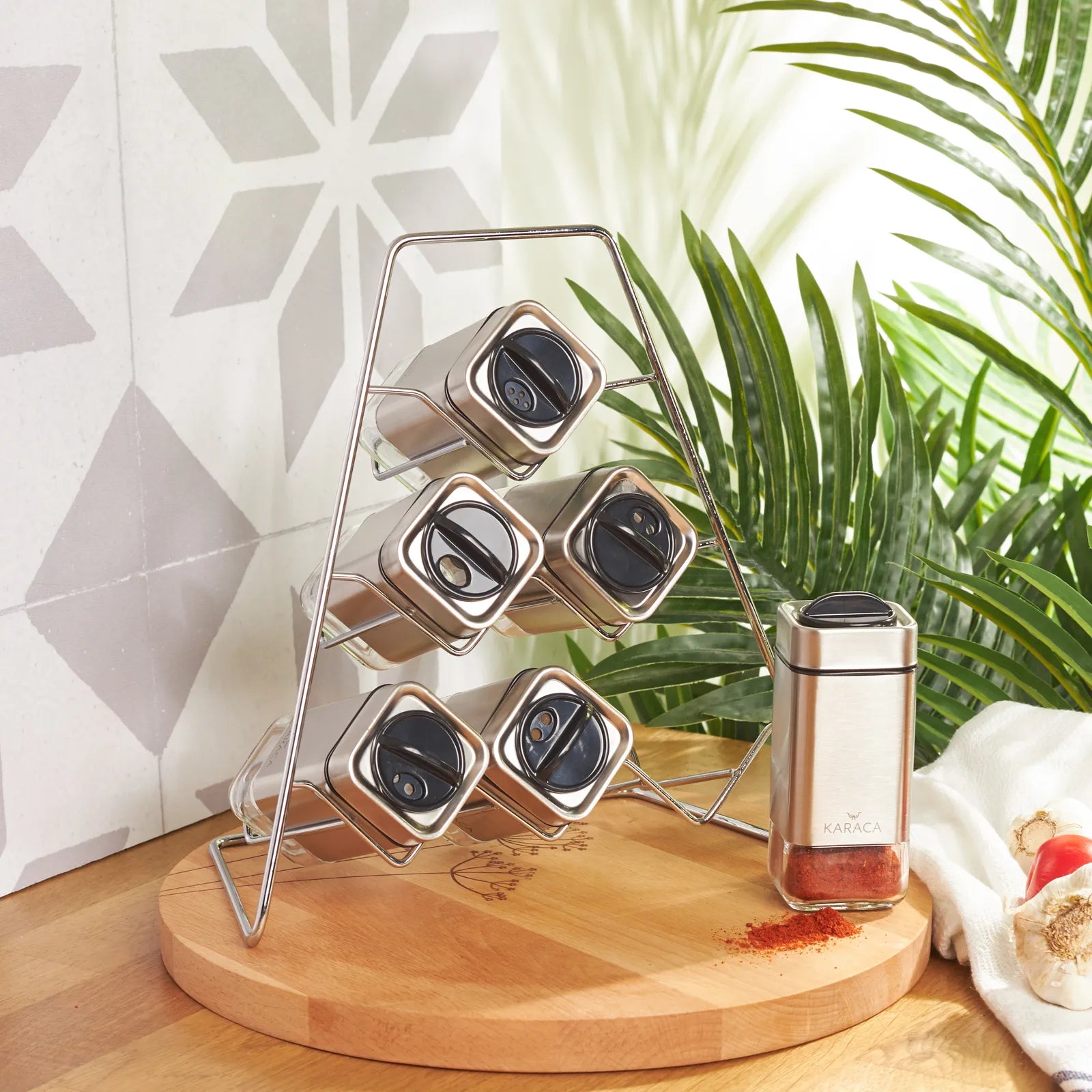 Karaca Avangart 7 Piece Triangle Spice Set 153.03.06.5947 - Spice Sets - ebarza Furniture UAE | Shop Modern Furniture in Abu Dhabi & Dubai - مفروشات ايبازرا في الامارات | تسوق اثاث عصري وديكورات مميزة في دبي وابوظبي