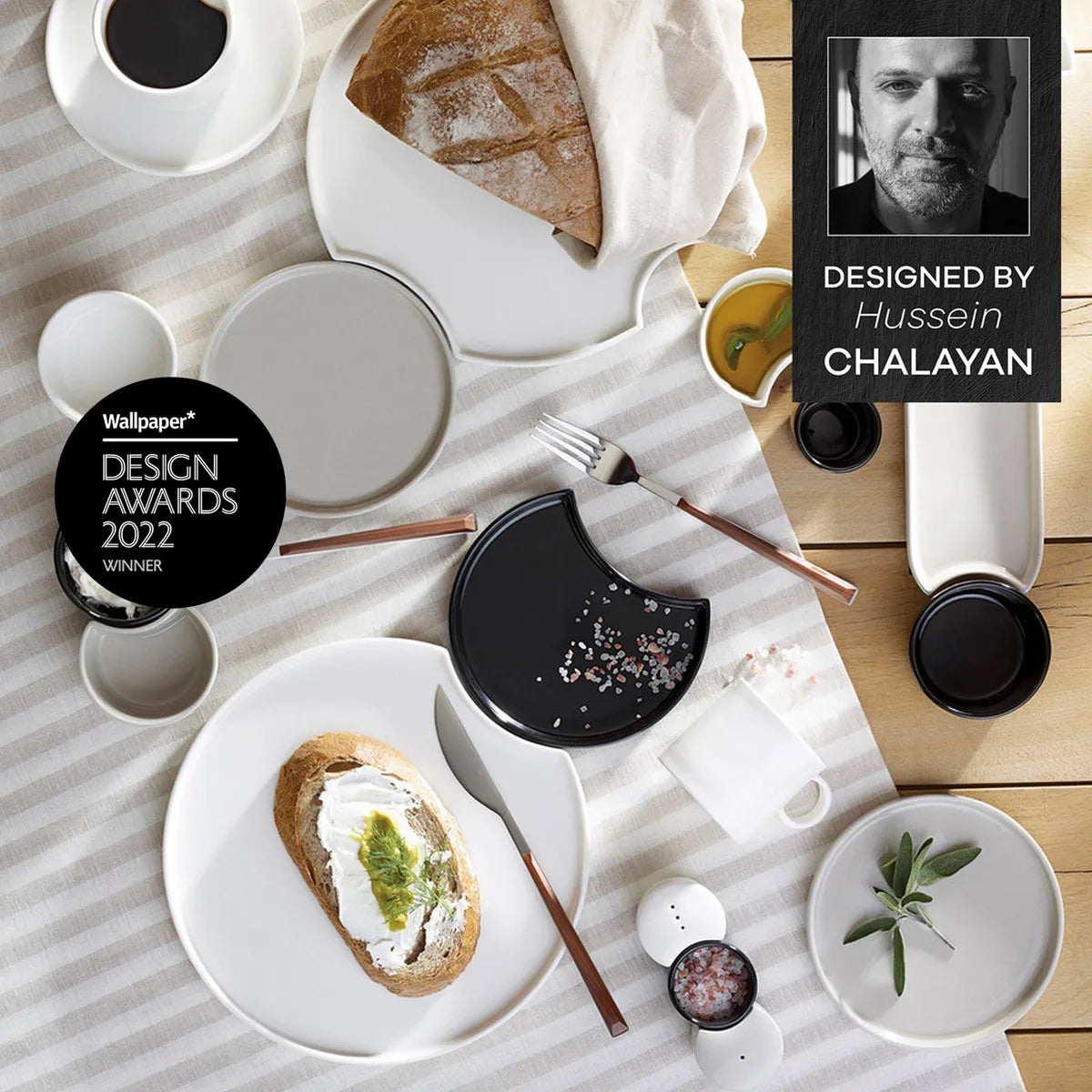Karaca Hussein Chalayan Poly 28 Pieces 6 Person Porcelain Breakfast/Serving Set 153.03.06.1405 - Breakfast Sets - ebarza Furniture UAE | Shop Modern Furniture in Abu Dhabi & Dubai - مفروشات ايبازرا في الامارات | تسوق اثاث عصري وديكورات مميزة في دبي وابوظبي