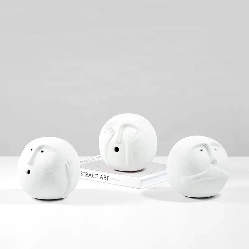 See No Evil Ceramic Sculpture Fa-D22013B - Home Decor Figurines - ebarza Furniture UAE | Shop Modern Furniture in Abu Dhabi & Dubai - مفروشات ايبازرا في الامارات | تسوق اثاث عصري وديكورات مميزة في دبي وابوظبي
