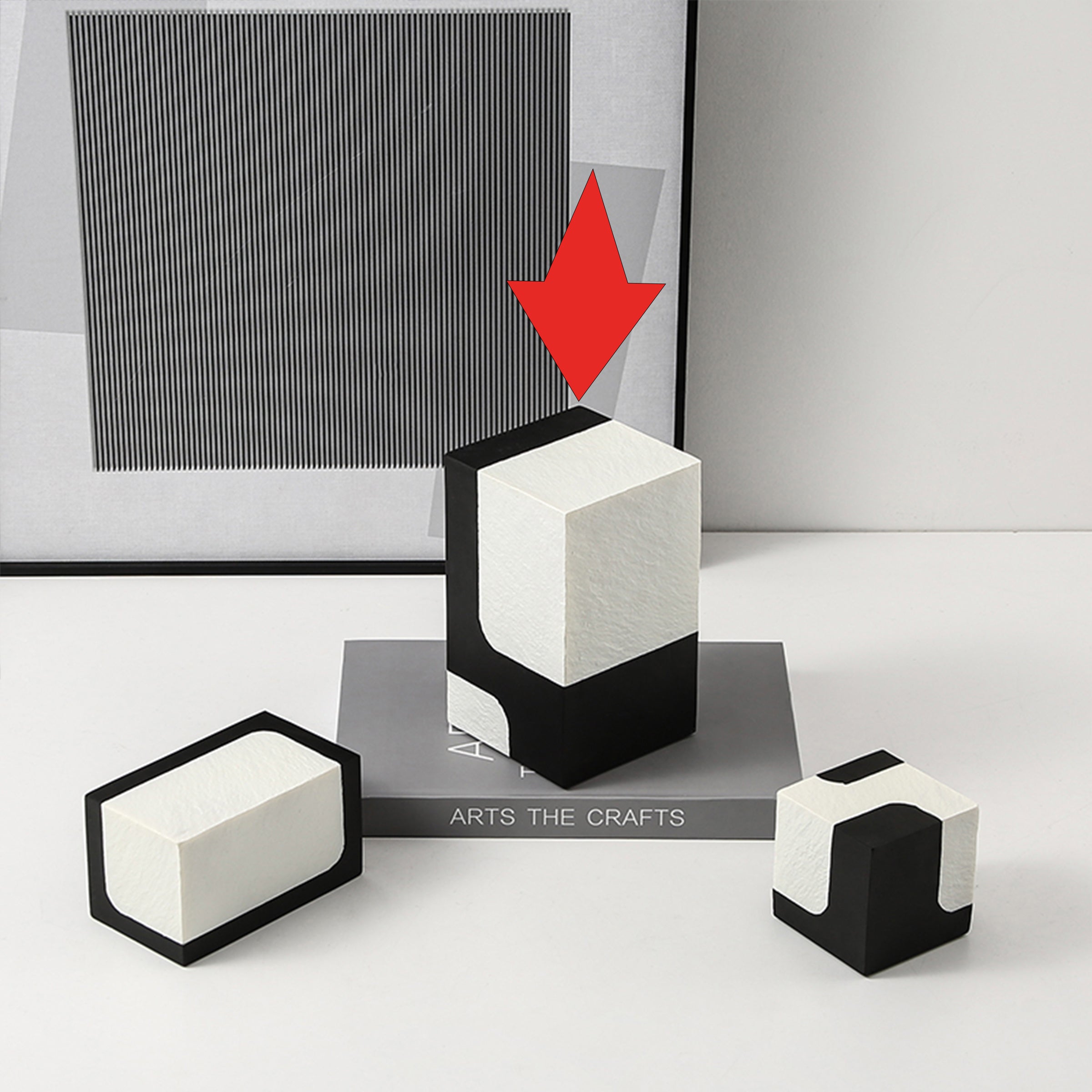Black And White Stone Block A Fc-Sz21108A - Home Decor Figurines - ebarza Furniture UAE | Shop Modern Furniture in Abu Dhabi & Dubai - مفروشات ايبازرا في الامارات | تسوق اثاث عصري وديكورات مميزة في دبي وابوظبي