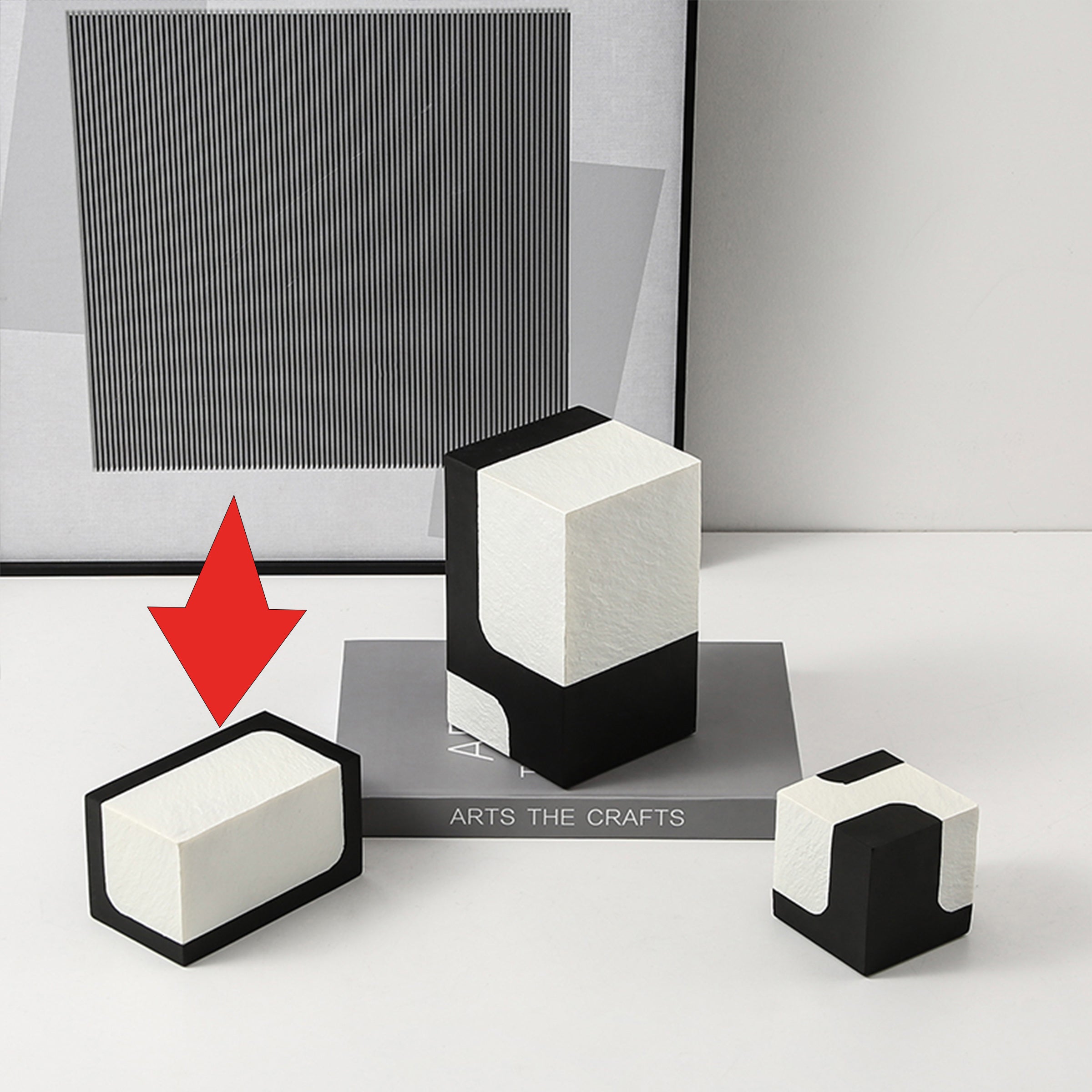 Black And White Stone Block B Fc-Sz21108B - Home Decor Figurines - ebarza Furniture UAE | Shop Modern Furniture in Abu Dhabi & Dubai - مفروشات ايبازرا في الامارات | تسوق اثاث عصري وديكورات مميزة في دبي وابوظبي