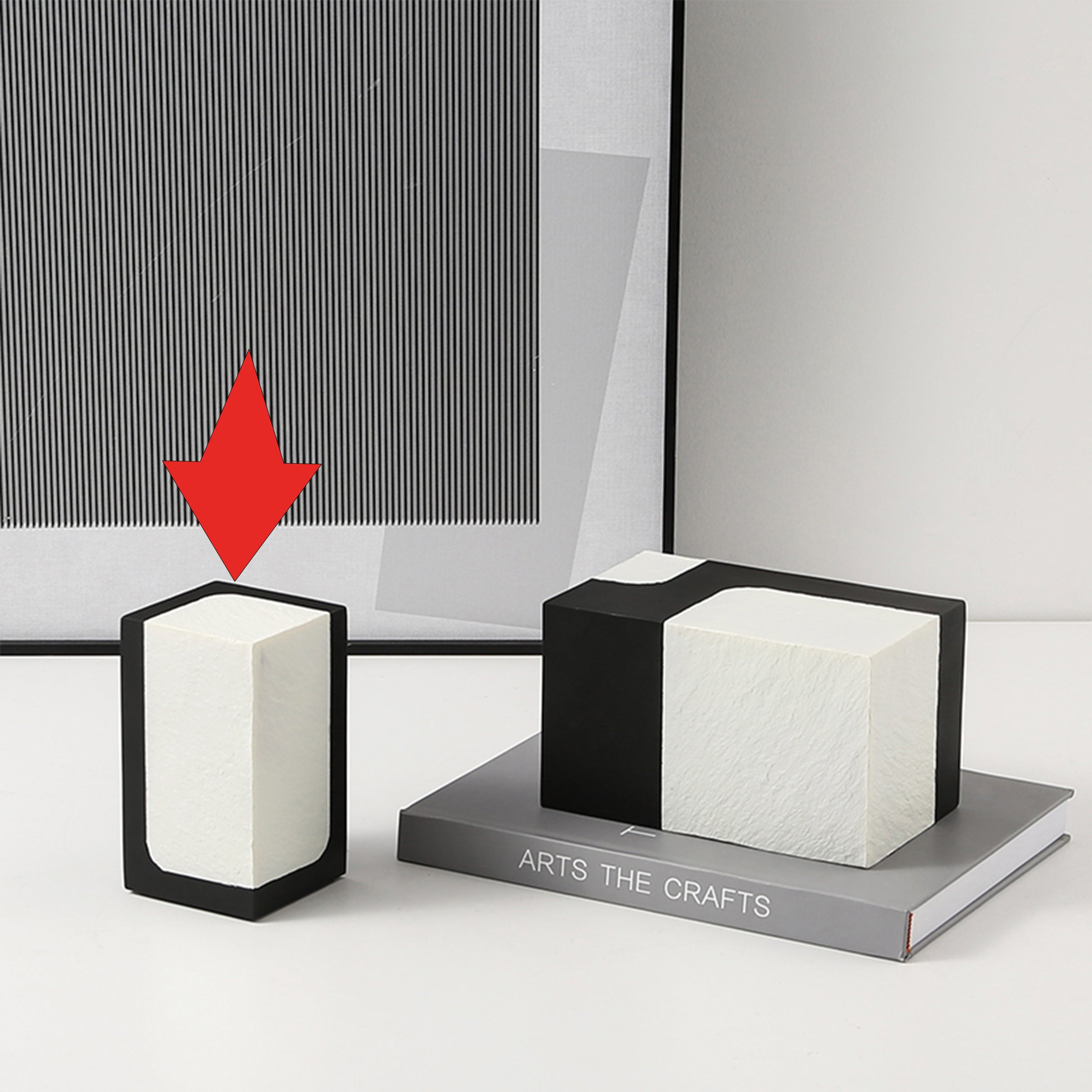 Black And White Stone Block B Fc-Sz21108B - Home Decor Figurines - ebarza Furniture UAE | Shop Modern Furniture in Abu Dhabi & Dubai - مفروشات ايبازرا في الامارات | تسوق اثاث عصري وديكورات مميزة في دبي وابوظبي