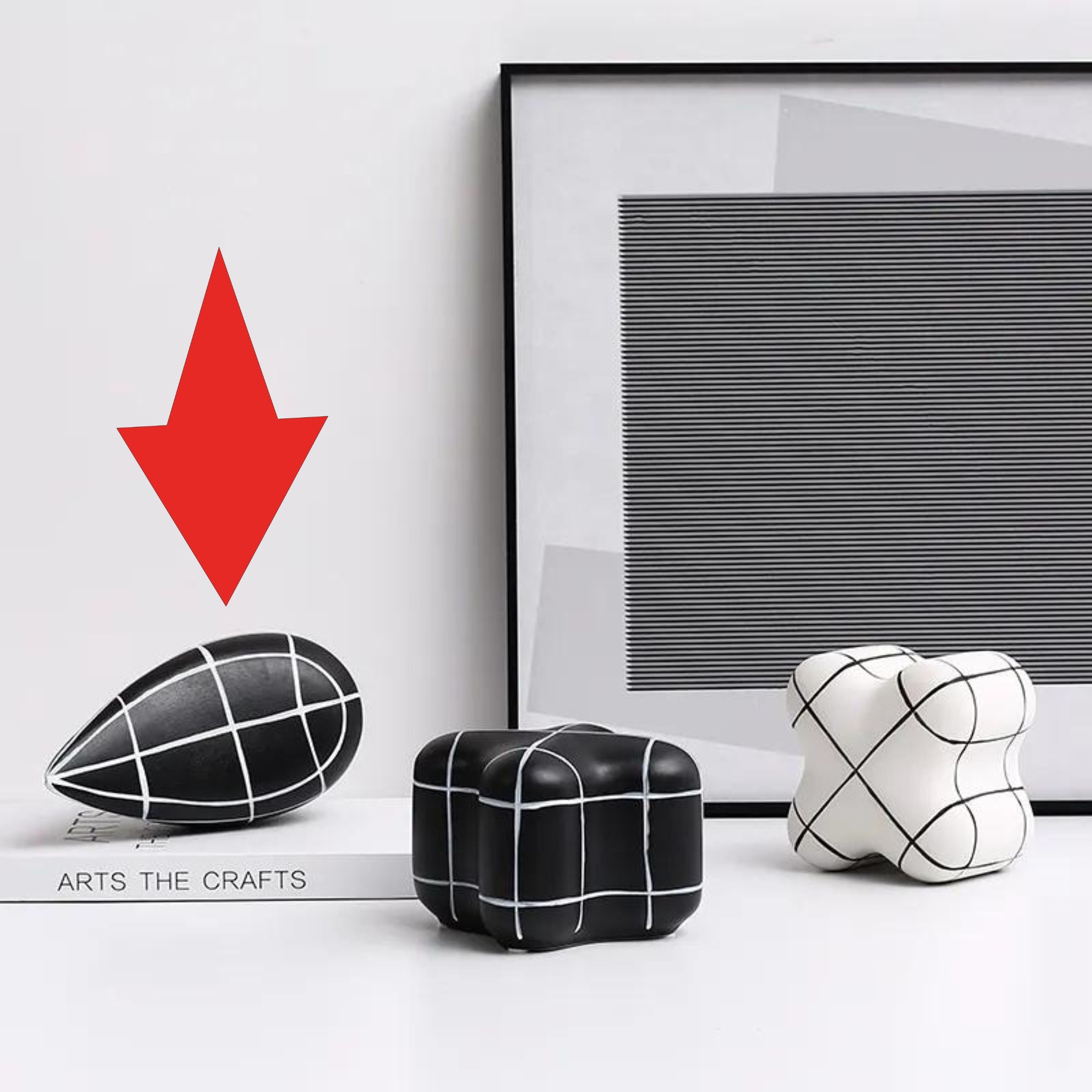 Black Line Geometry Ornament-B Fa-D21098B - Home Decor Figurines - ebarza Furniture UAE | Shop Modern Furniture in Abu Dhabi & Dubai - مفروشات ايبازرا في الامارات | تسوق اثاث عصري وديكورات مميزة في دبي وابوظبي
