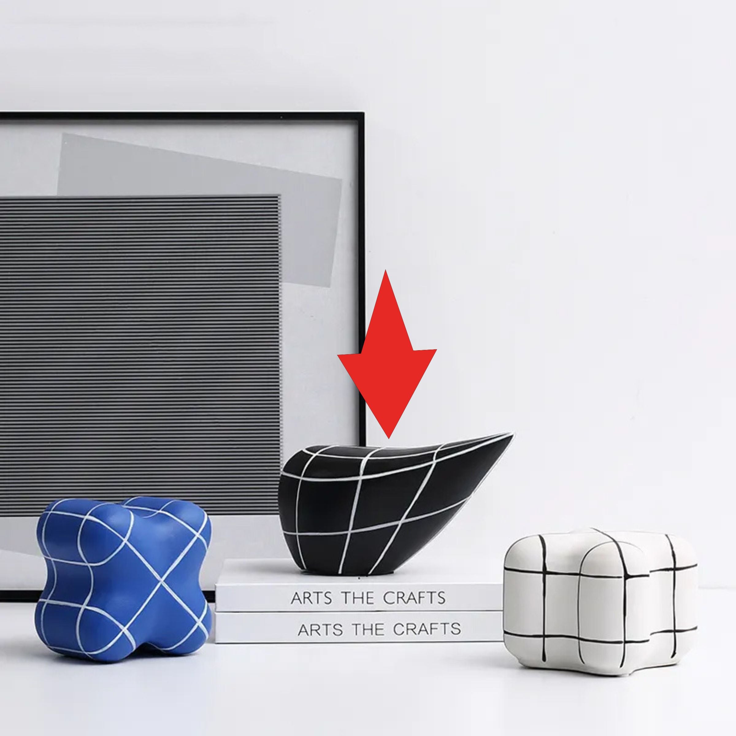Black Line Geometry Ornament-B Fa-D21098B - Home Decor Figurines - ebarza Furniture UAE | Shop Modern Furniture in Abu Dhabi & Dubai - مفروشات ايبازرا في الامارات | تسوق اثاث عصري وديكورات مميزة في دبي وابوظبي