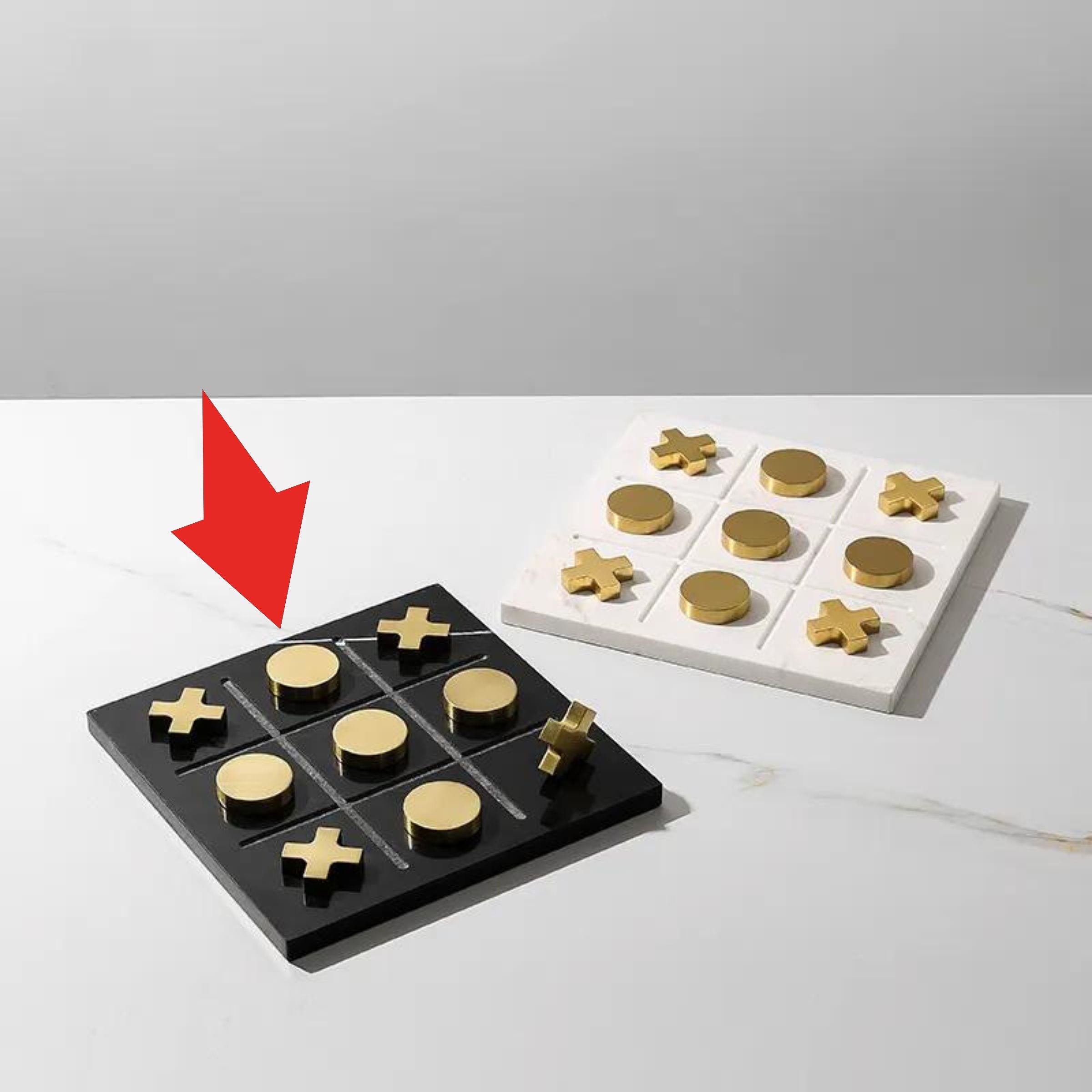 Black Marble Board Game With Gold Stainless Steel Pieces Fc-W2108A - Home Decor Figurines - ebarza Furniture UAE | Shop Modern Furniture in Abu Dhabi & Dubai - مفروشات ايبازرا في الامارات | تسوق اثاث عصري وديكورات مميزة في دبي وابوظبي