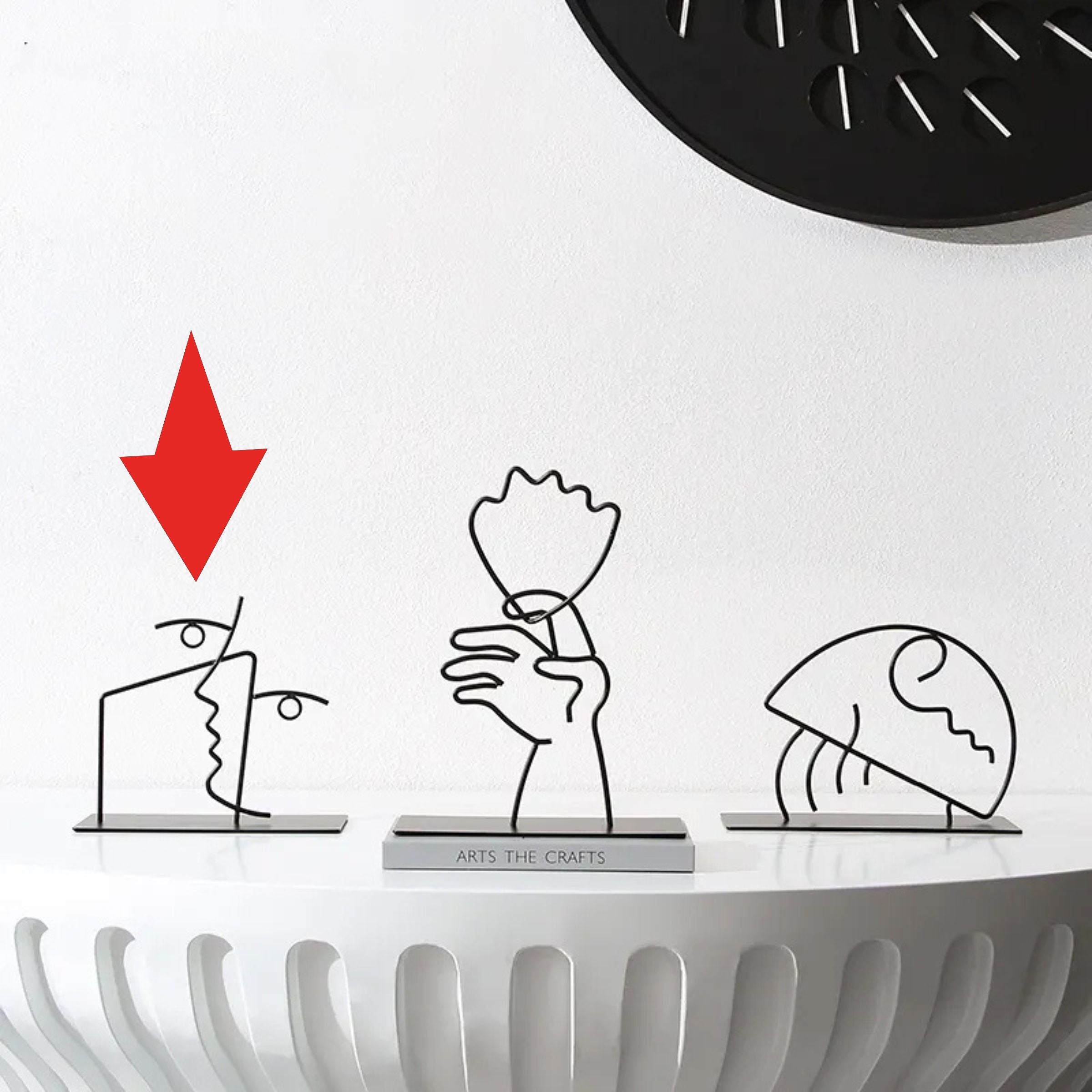 Black Metal Linear Sculpture Fc-W2117C - Home Decor Figurines - ebarza Furniture UAE | Shop Modern Furniture in Abu Dhabi & Dubai - مفروشات ايبازرا في الامارات | تسوق اثاث عصري وديكورات مميزة في دبي وابوظبي