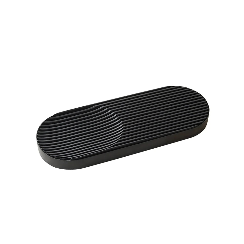 Black Oval Resin Tray Fc-W22006 - Trays - ebarza Furniture UAE | Shop Modern Furniture in Abu Dhabi & Dubai - مفروشات ايبازرا في الامارات | تسوق اثاث عصري وديكورات مميزة في دبي وابوظبي
