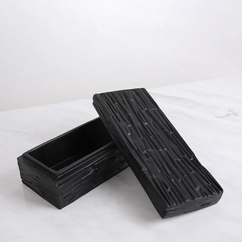 Black Resin Decorative Box-B Fc-Sz2023B - Decorative Boxes - ebarza Furniture UAE | Shop Modern Furniture in Abu Dhabi & Dubai - مفروشات ايبازرا في الامارات | تسوق اثاث عصري وديكورات مميزة في دبي وابوظبي