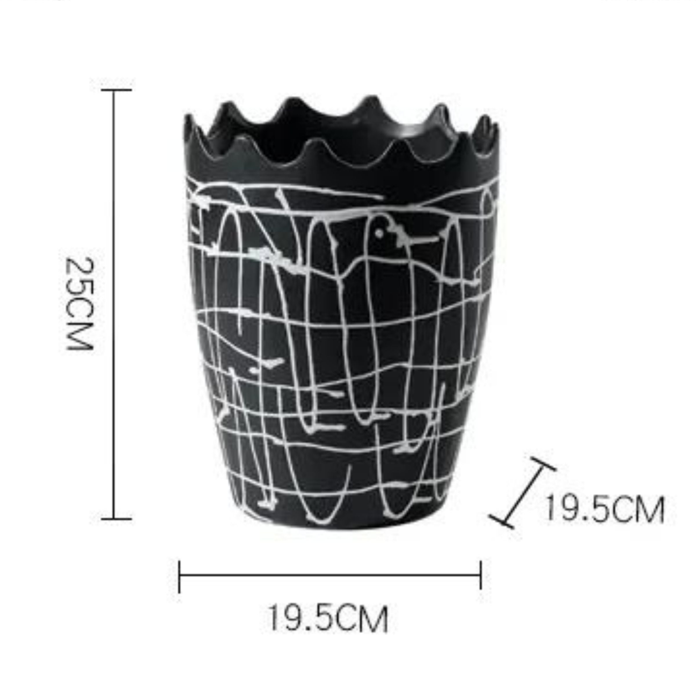 Black & White Ceramic Vase Fa-D22094 - Vases - ebarza Furniture UAE | Shop Modern Furniture in Abu Dhabi & Dubai - مفروشات ايبازرا في الامارات | تسوق اثاث عصري وديكورات مميزة في دبي وابوظبي