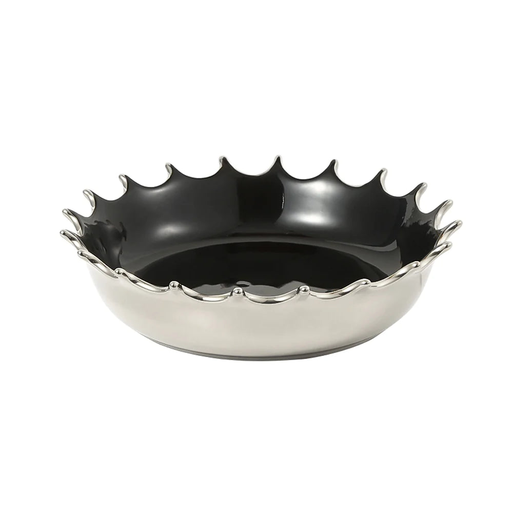 Chrome Look Ceramic Decorative Bowl FD-D22147 - Bowls - ebarza Furniture UAE | Shop Modern Furniture in Abu Dhabi & Dubai - مفروشات ايبازرا في الامارات | تسوق اثاث عصري وديكورات مميزة في دبي وابوظبي