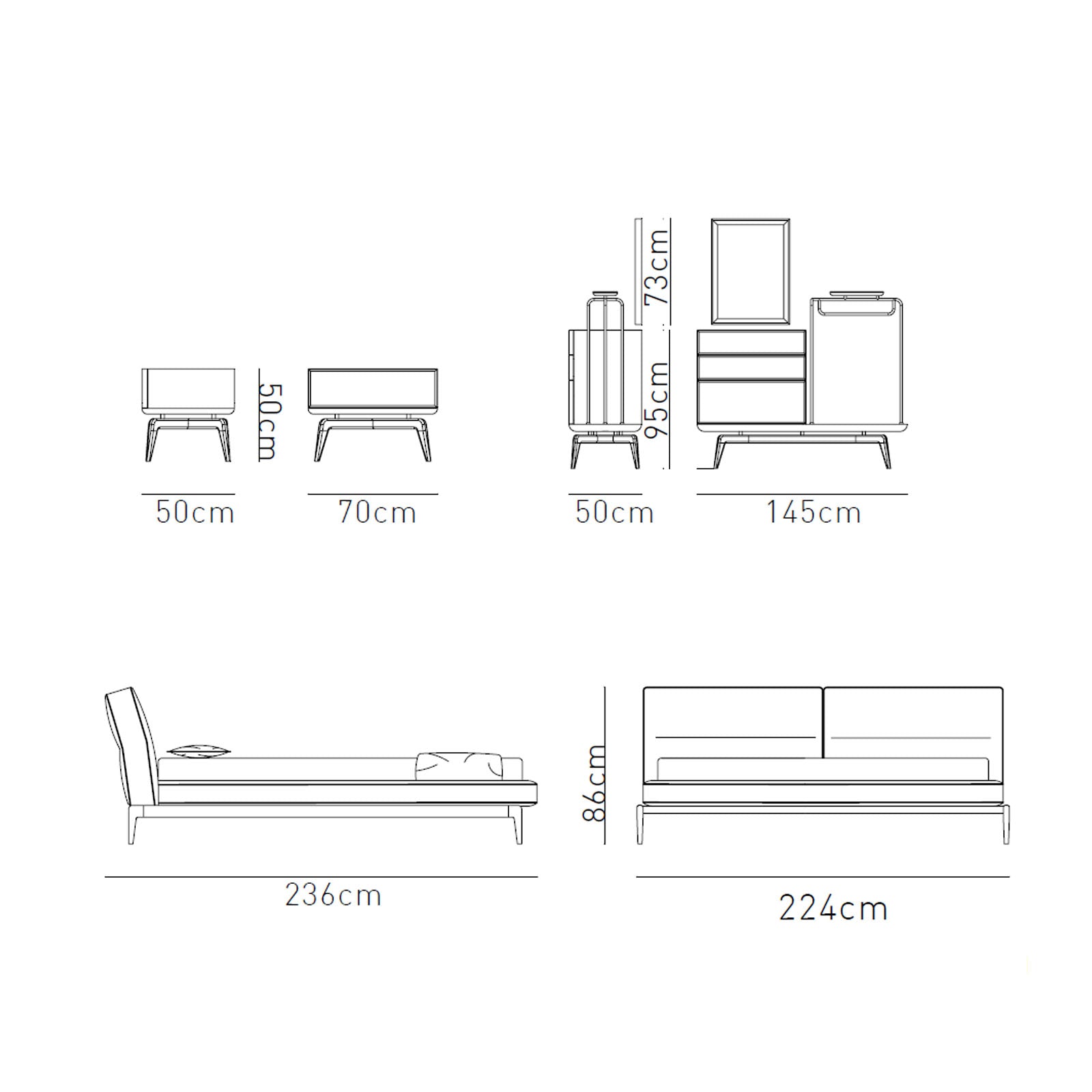 Ligna Bedstead Ligna009-Onlybed -  Bedsteads | هيكل سرير من ليغنا - ebarza Furniture UAE | Shop Modern Furniture in Abu Dhabi & Dubai - مفروشات ايبازرا في الامارات | تسوق اثاث عصري وديكورات مميزة في دبي وابوظبي