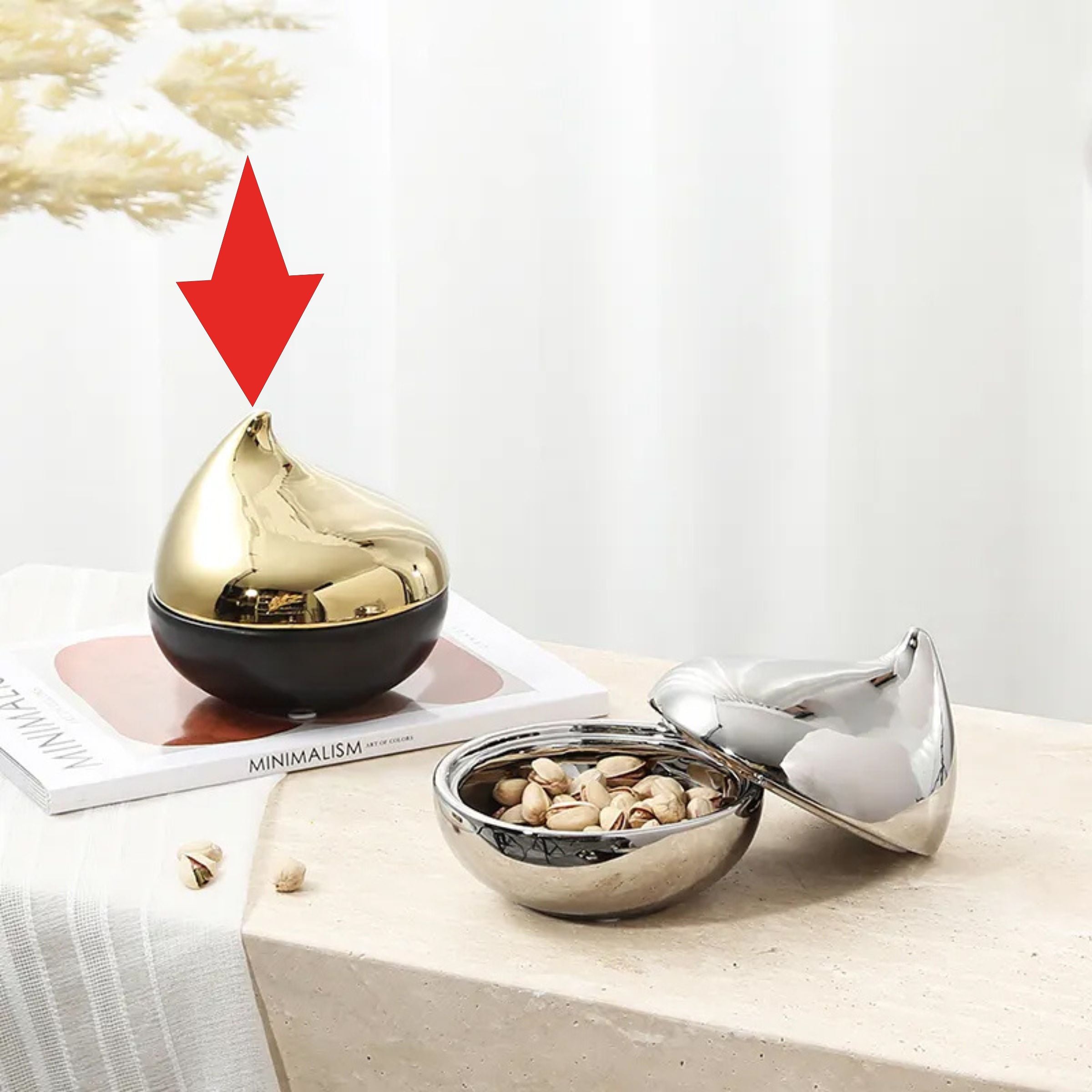 Gold Bird Decoration Jar-B Fa-D21074B - Vases - ebarza Furniture UAE | Shop Modern Furniture in Abu Dhabi & Dubai - مفروشات ايبازرا في الامارات | تسوق اثاث عصري وديكورات مميزة في دبي وابوظبي