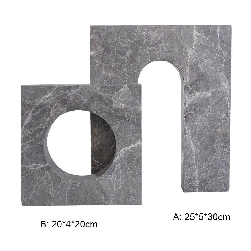 Grey Squre & Round Shape Vase-A Fb-T2027A - Home Decor Figurines - ebarza Furniture UAE | Shop Modern Furniture in Abu Dhabi & Dubai - مفروشات ايبازرا في الامارات | تسوق اثاث عصري وديكورات مميزة في دبي وابوظبي