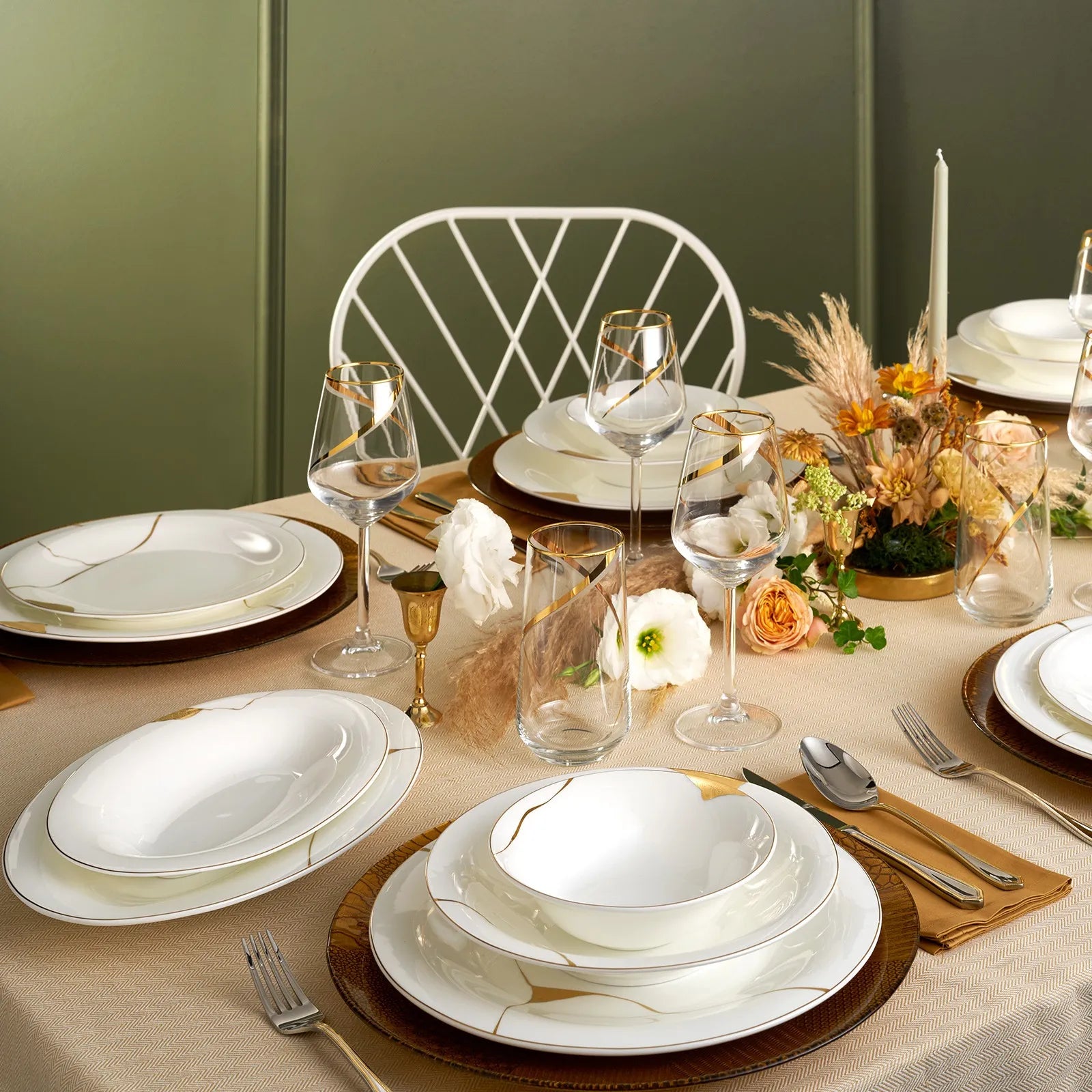 Karaca Fine Pearl Quora 58 Pieces Dinnerware Set For 12 Persons 153.03.08.0613 - Dinnerware Sets - ebarza Furniture UAE | Shop Modern Furniture in Abu Dhabi & Dubai - مفروشات ايبازرا في الامارات | تسوق اثاث عصري وديكورات مميزة في دبي وابوظبي