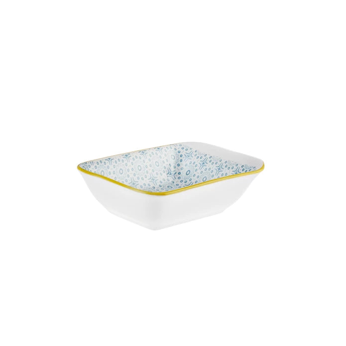 Karaca Floral Blue Rectangle Cookie/Sauce Bowl 10 cm 153.03.08.2992 - Bowls - ebarza Furniture UAE | Shop Modern Furniture in Abu Dhabi & Dubai - مفروشات ايبازرا في الامارات | تسوق اثاث عصري وديكورات مميزة في دبي وابوظبي