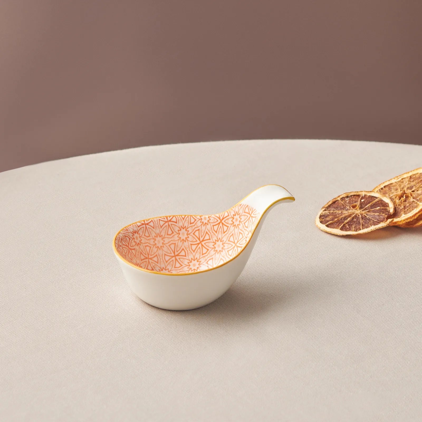 Karaca Floral Orange Drop Cookie / Sauce Bowl 10 cm 153.03.08.2997 - Bowls - ebarza Furniture UAE | Shop Modern Furniture in Abu Dhabi & Dubai - مفروشات ايبازرا في الامارات | تسوق اثاث عصري وديكورات مميزة في دبي وابوظبي