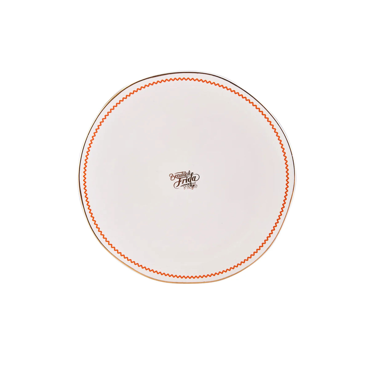 Green Karaca Frida Kahlo serving plate featuring colorful art design, ideal for serving food and display.