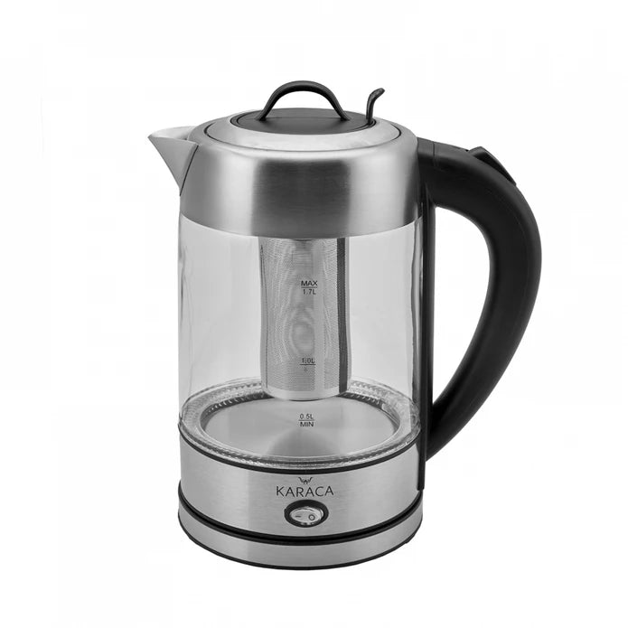 Karaca Glass Herbal Tea Maker With Led Lighting Inox 2202 153.01.06.1780/153.01.06.4887 - Kitchen Appliances - ebarza Furniture UAE | Shop Modern Furniture in Abu Dhabi & Dubai - مفروشات ايبازرا في الامارات | تسوق اثاث عصري وديكورات مميزة في دبي وابوظبي