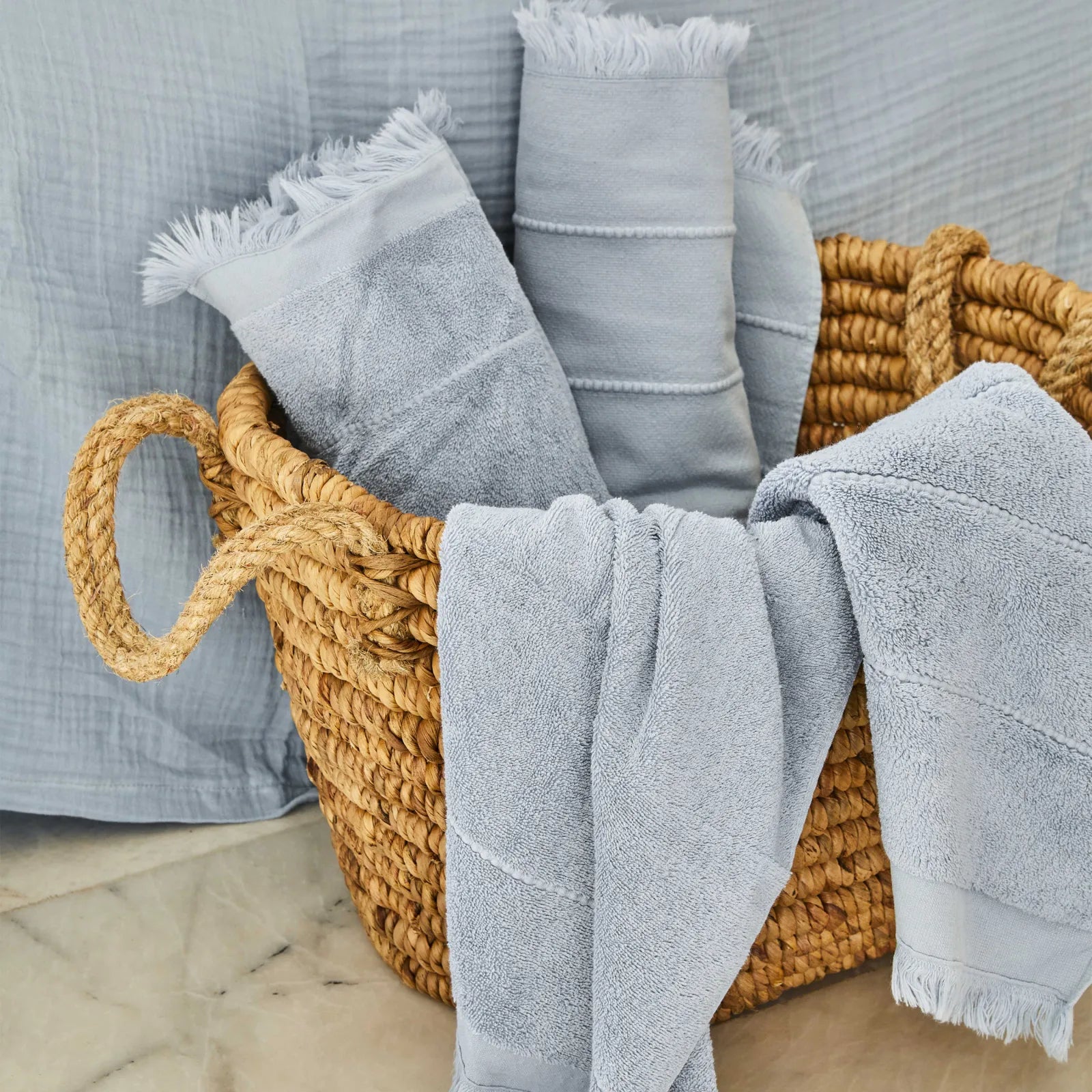 Karaca Home 4 Element Blue 100% Cotton Double Bedspread 200.18.01.0696 - Bedding - ebarza Furniture UAE | Shop Modern Furniture in Abu Dhabi & Dubai - مفروشات ايبازرا في الامارات | تسوق اثاث عصري وديكورات مميزة في دبي وابوظبي