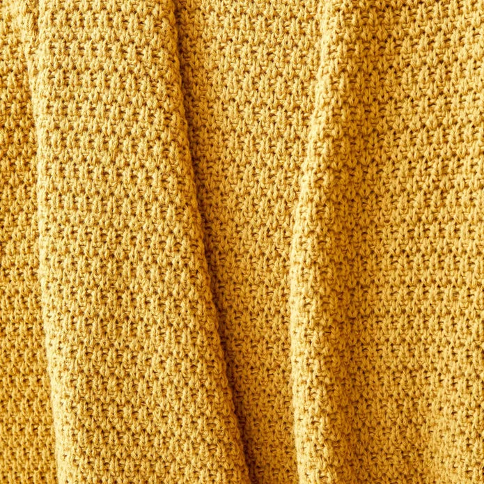 Karaca Home Back To Basic Light Mustard Single Knitted Blanket 200.18.01.0950 - Blankets - ebarza Furniture UAE | Shop Modern Furniture in Abu Dhabi & Dubai - مفروشات ايبازرا في الامارات | تسوق اثاث عصري وديكورات مميزة في دبي وابوظبي