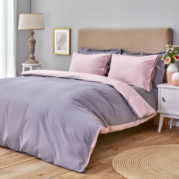 Karaca Home Basic Dried Rose Dark Gray Double Sided Double Duvet Cover Set 200.18.01.0687 - Bedding - ebarza Furniture UAE | Shop Modern Furniture in Abu Dhabi & Dubai - مفروشات ايبازرا في الامارات | تسوق اثاث عصري وديكورات مميزة في دبي وابوظبي