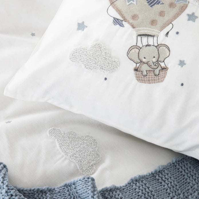 Karaca Home Elephant Sky Blue 100% Cotton Embroidered Private Baby Set 200.20.01.0176 - Bedding - ebarza Furniture UAE | Shop Modern Furniture in Abu Dhabi & Dubai - مفروشات ايبازرا في الامارات | تسوق اثاث عصري وديكورات مميزة في دبي وابوظبي