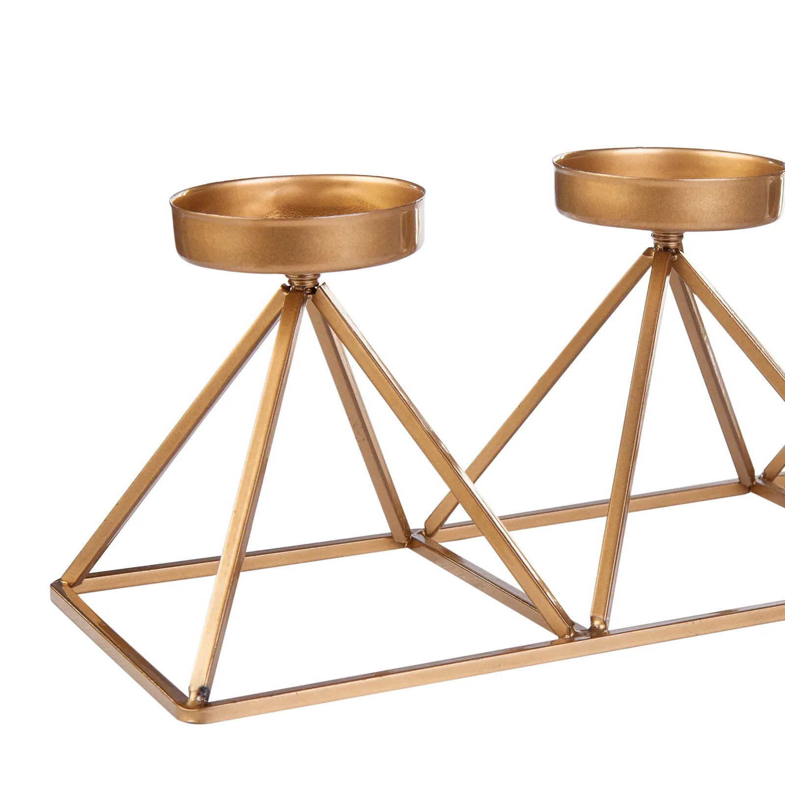 Karaca Home Geometry 3 Piece Candle Holder Gold 36X13Cm 300.21.02.010 - Candle Holders - ebarza Furniture UAE | Shop Modern Furniture in Abu Dhabi & Dubai - مفروشات ايبازرا في الامارات | تسوق اثاث عصري وديكورات مميزة في دبي وابوظبي