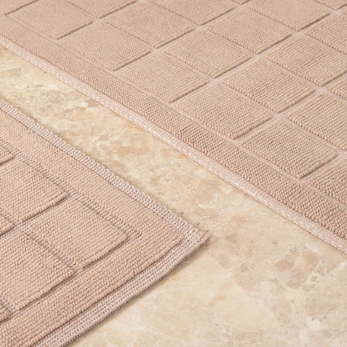 Karaca Home Kelly Quatre Beige Mop Set 200.21.01.0234 - Bath Mats - ebarza Furniture UAE | Shop Modern Furniture in Abu Dhabi & Dubai - مفروشات ايبازرا في الامارات | تسوق اثاث عصري وديكورات مميزة في دبي وابوظبي