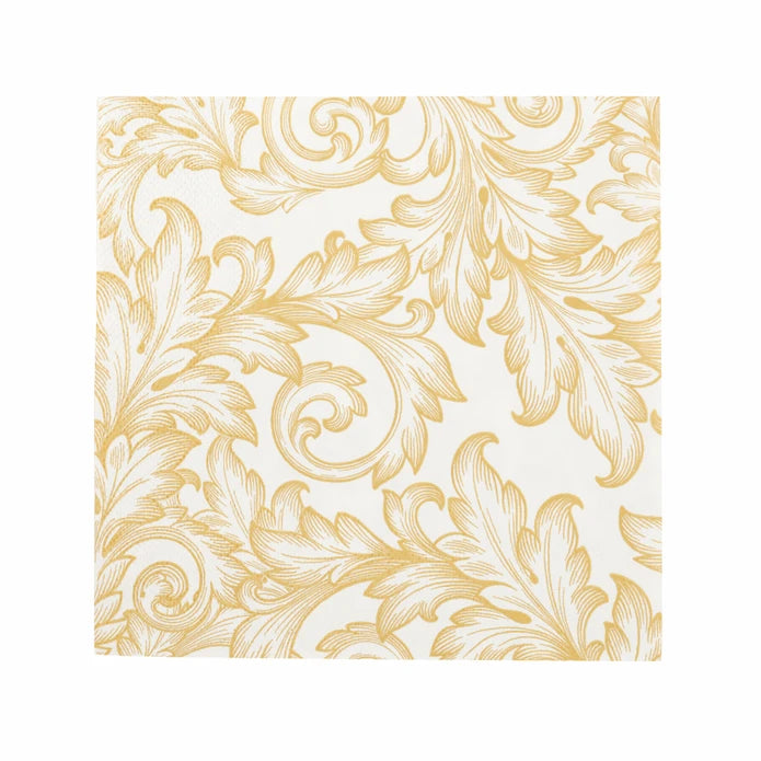 Karaca Home New Year Baroque Gold-White 20 Pcs Paper Napkin 300.22.02.1030 - Napkins - ebarza Furniture UAE | Shop Modern Furniture in Abu Dhabi & Dubai - مفروشات ايبازرا في الامارات | تسوق اثاث عصري وديكورات مميزة في دبي وابوظبي