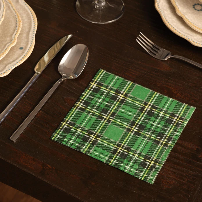 Karaca Home New Year Scottish Green Paper Napkin 300.22.02.1027 - Napkins - ebarza Furniture UAE | Shop Modern Furniture in Abu Dhabi & Dubai - مفروشات ايبازرا في الامارات | تسوق اثاث عصري وديكورات مميزة في دبي وابوظبي